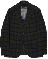 Circolo Wool Jacket Check Dark Green