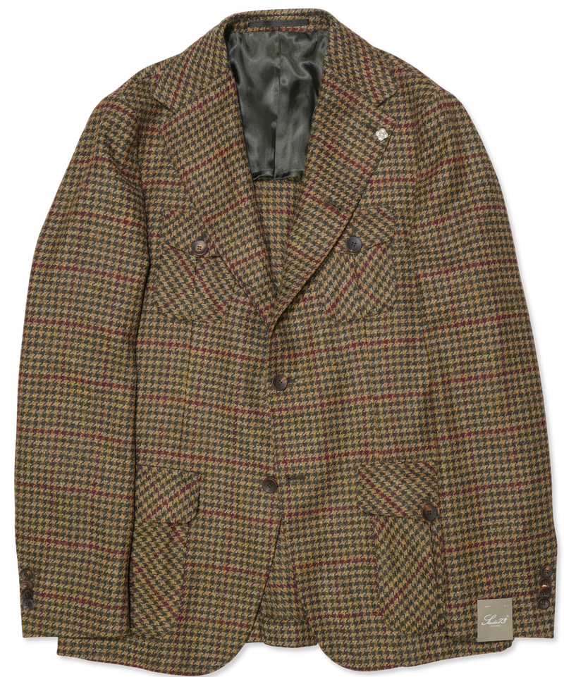 Studio 73 Safari Jacket Houndstooth Green