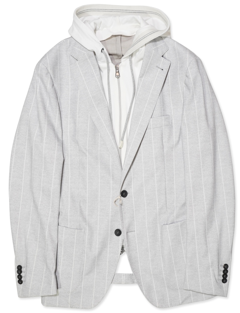 Fradi Technical Jacket Striped Light Grey