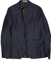Sand Wool Jacket Check Blue Brown
