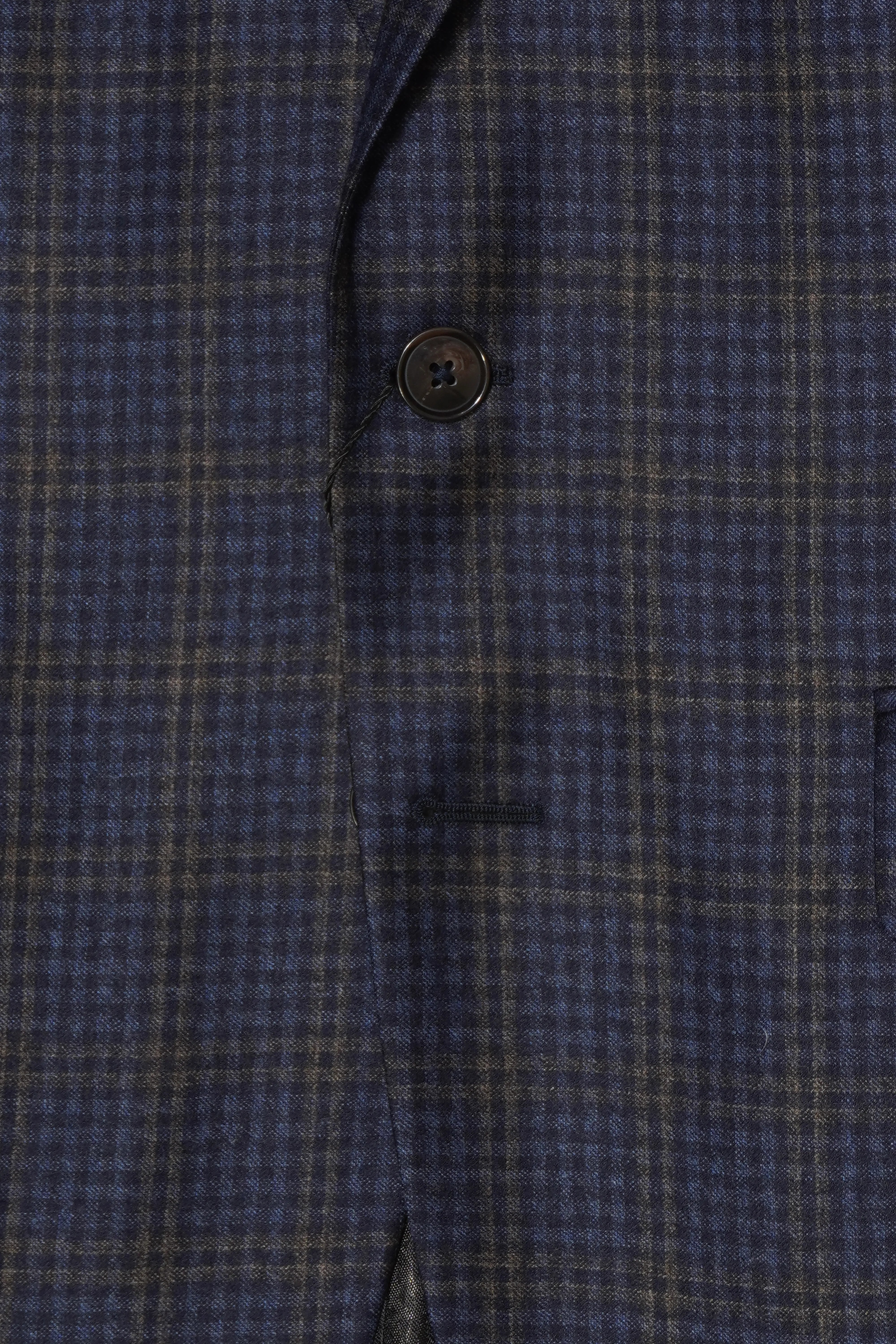 Sand Wool Jacket Check Blue Brown