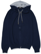 Gran Sasso Cashmere Cotton Hoodie Navy