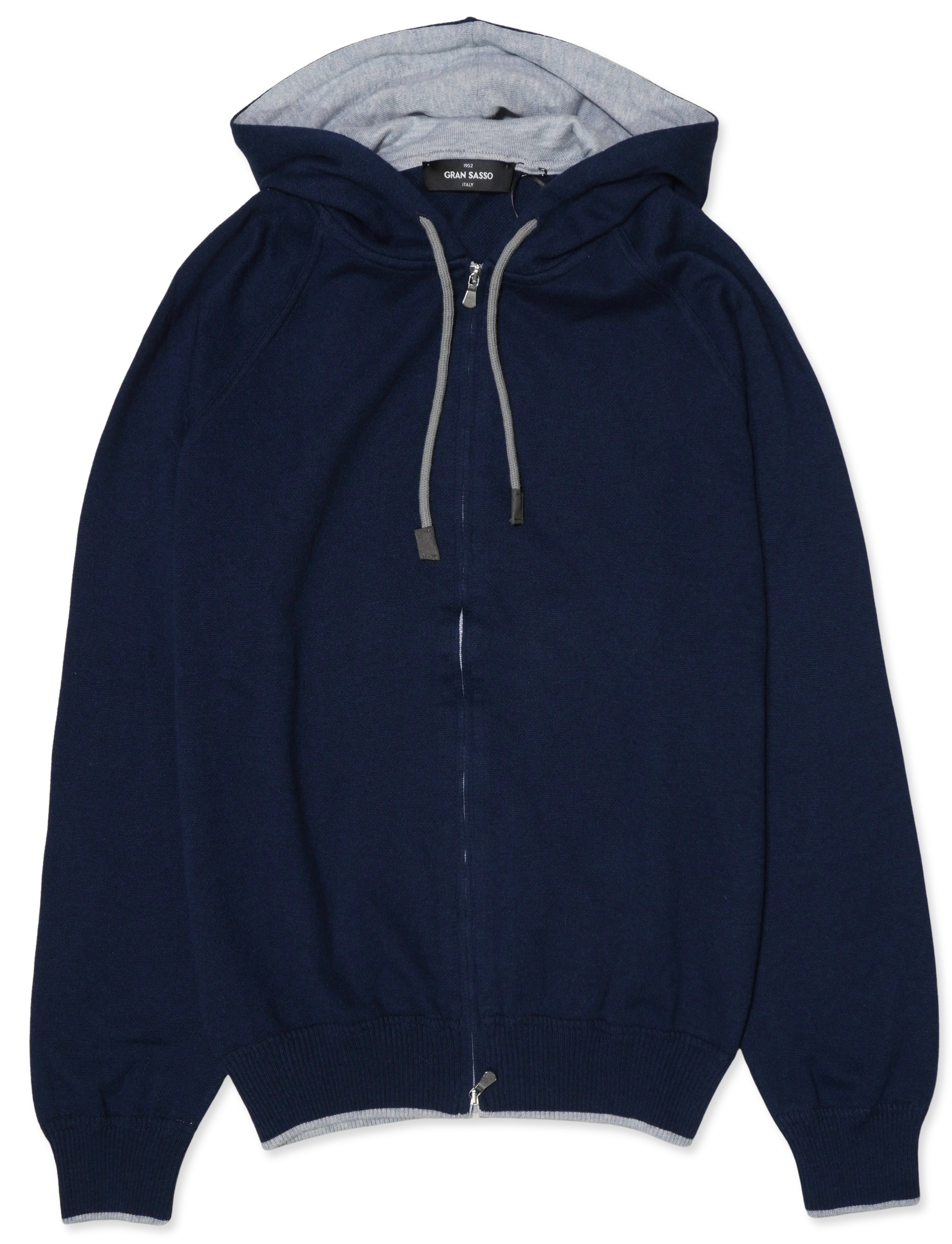 Gran Sasso Cashmere Cotton Hoodie Navy
