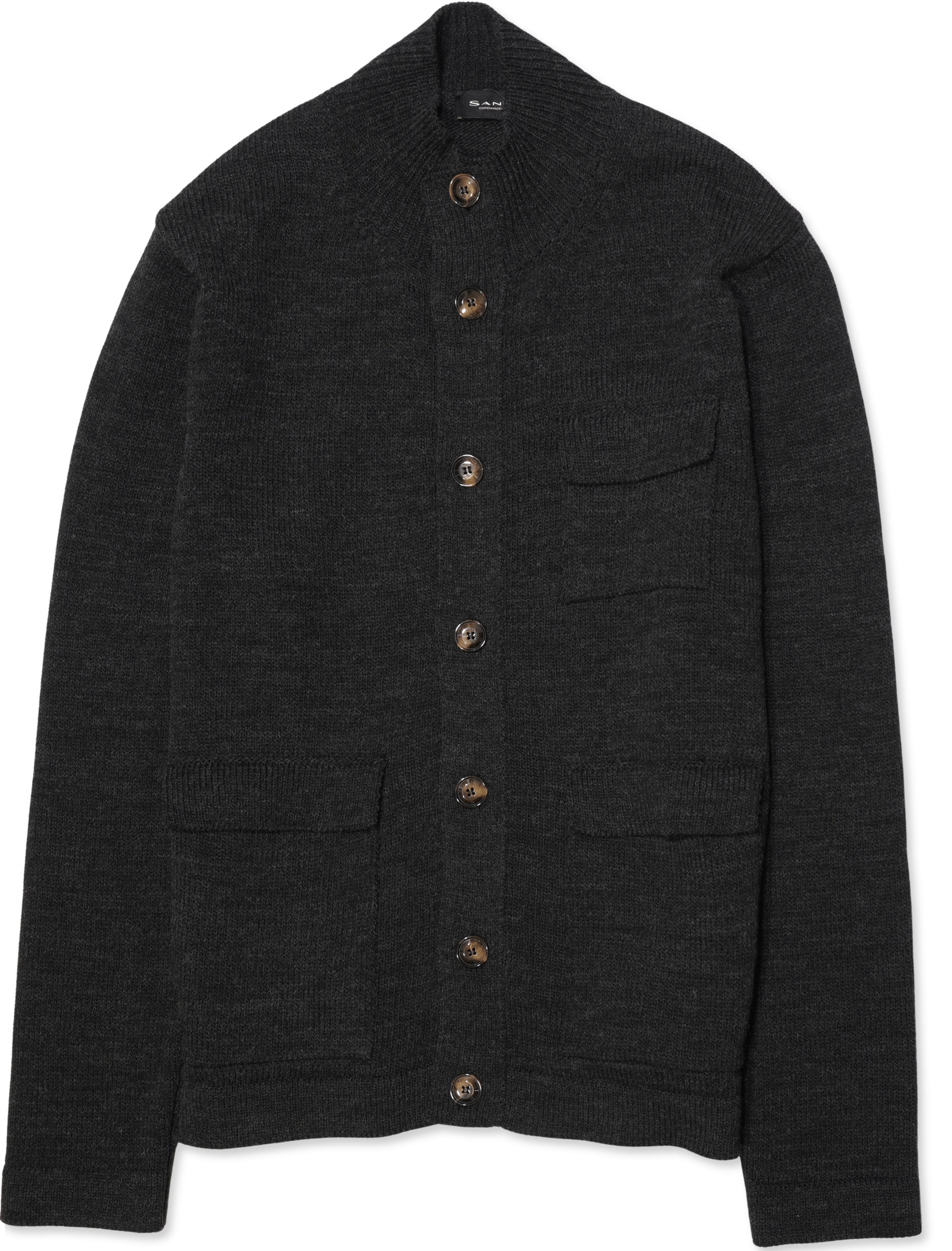 Sand Buttoned Cardigan Dark Grey