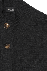Sand Buttoned Cardigan Dark Grey