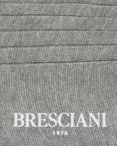 Bresciani Pure Cotton Ribbed Socks Light Grey