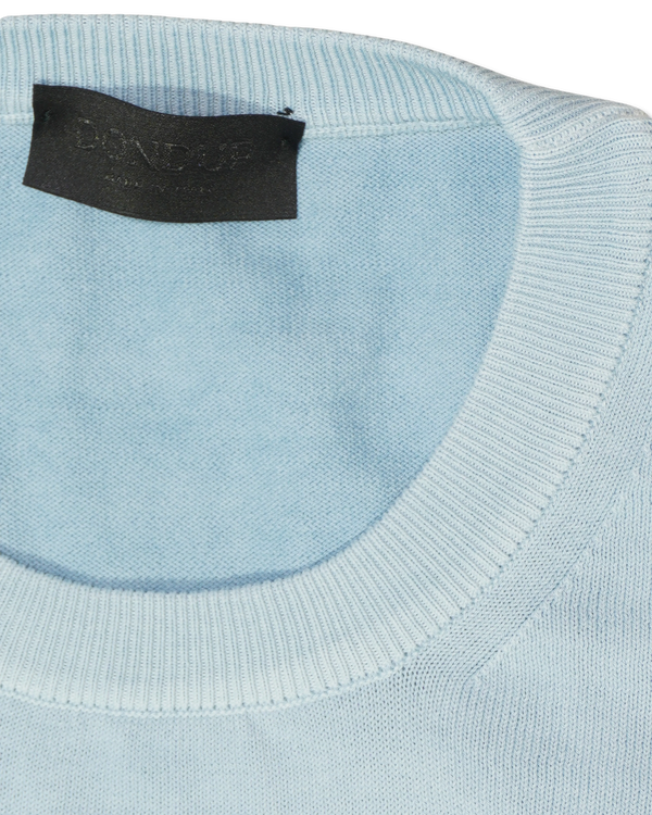 Dondup Crewneck Garment Dyed Cotton Light Blue