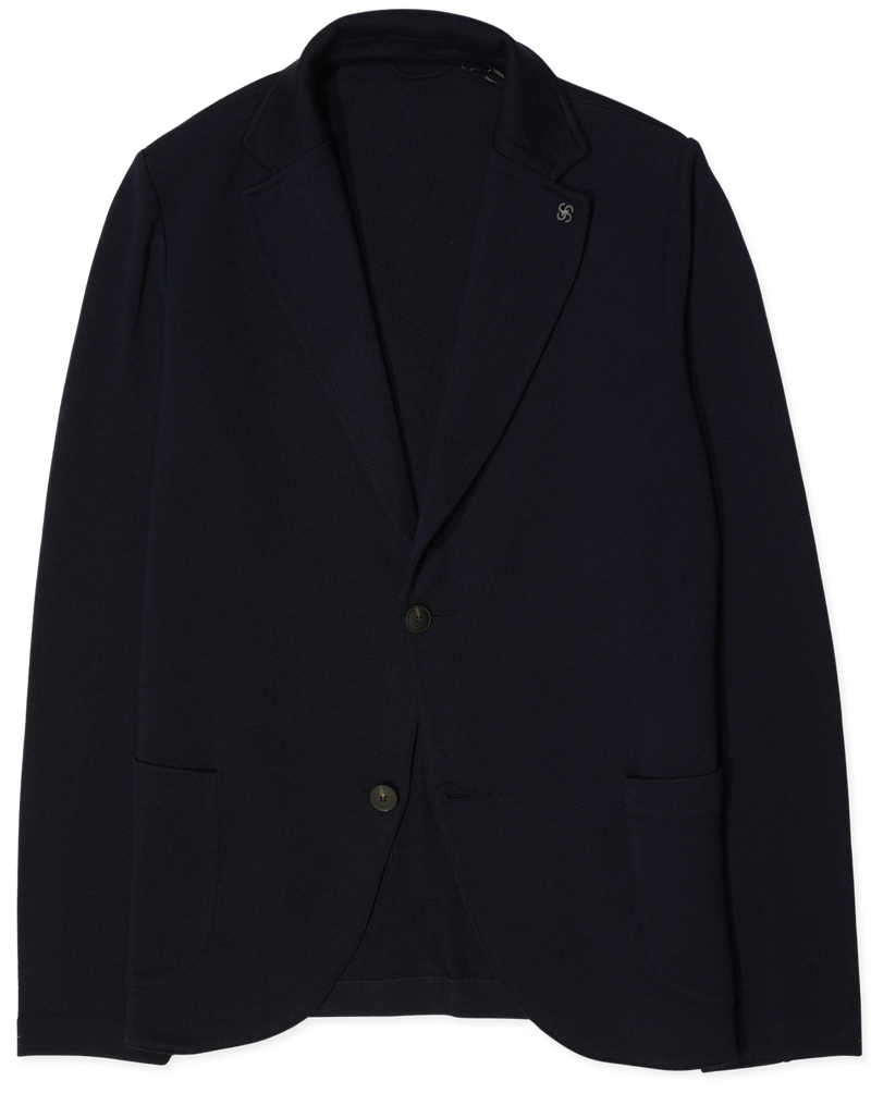 Gran Sasso Knitted Jacket Virgin Wool Navy