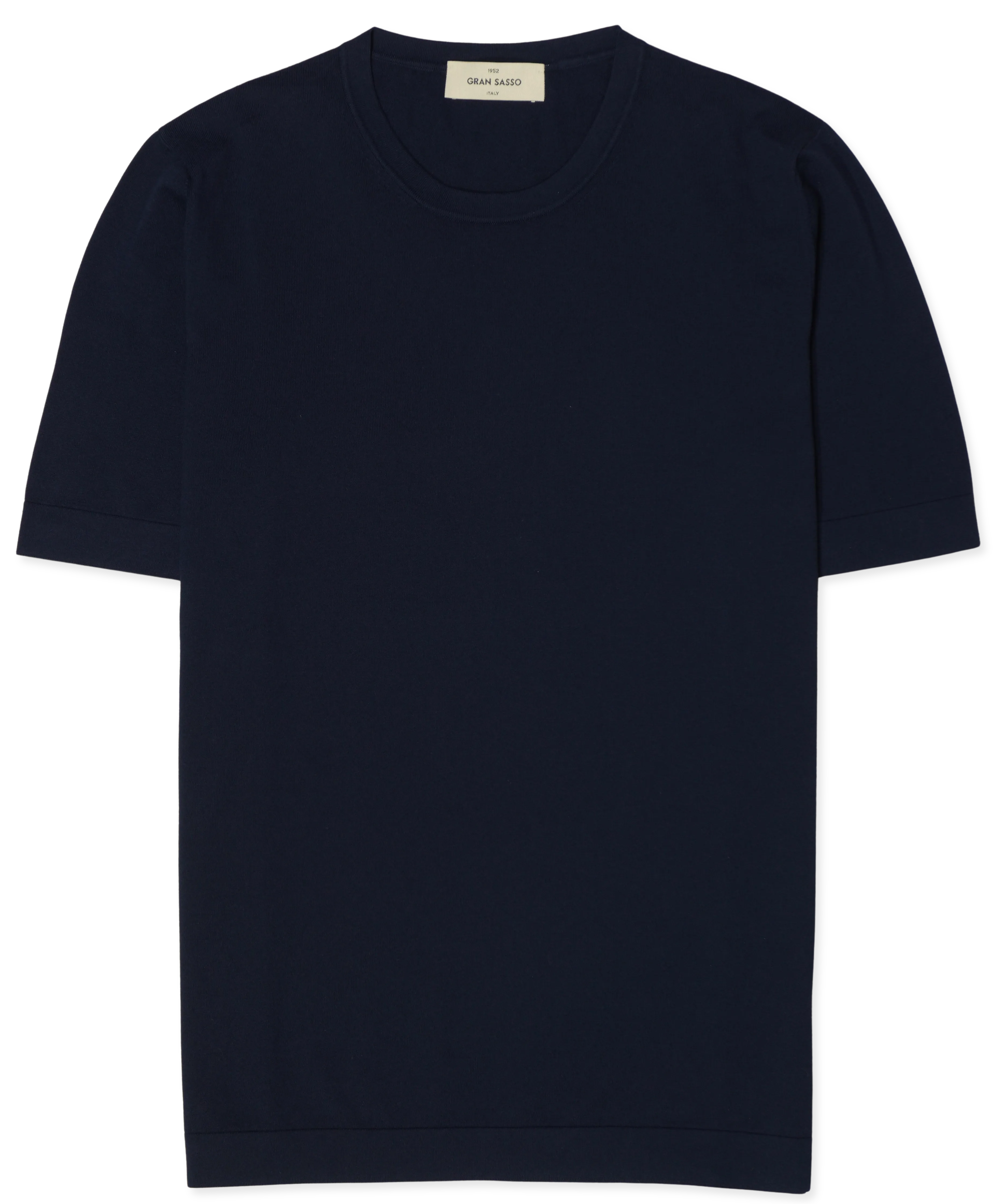 Gran Sasso Knitted T-Shirt Washed Cotton Navy