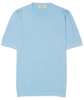 Gran Sasso Knitted T-Shirt Washed Cotton Light Blue
