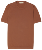 Gran Sasso Knitted T-Shirt Washed Cotton Terracotta