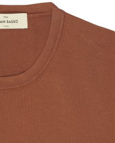 Gran Sasso Knitted T-Shirt Washed Cotton Terracotta