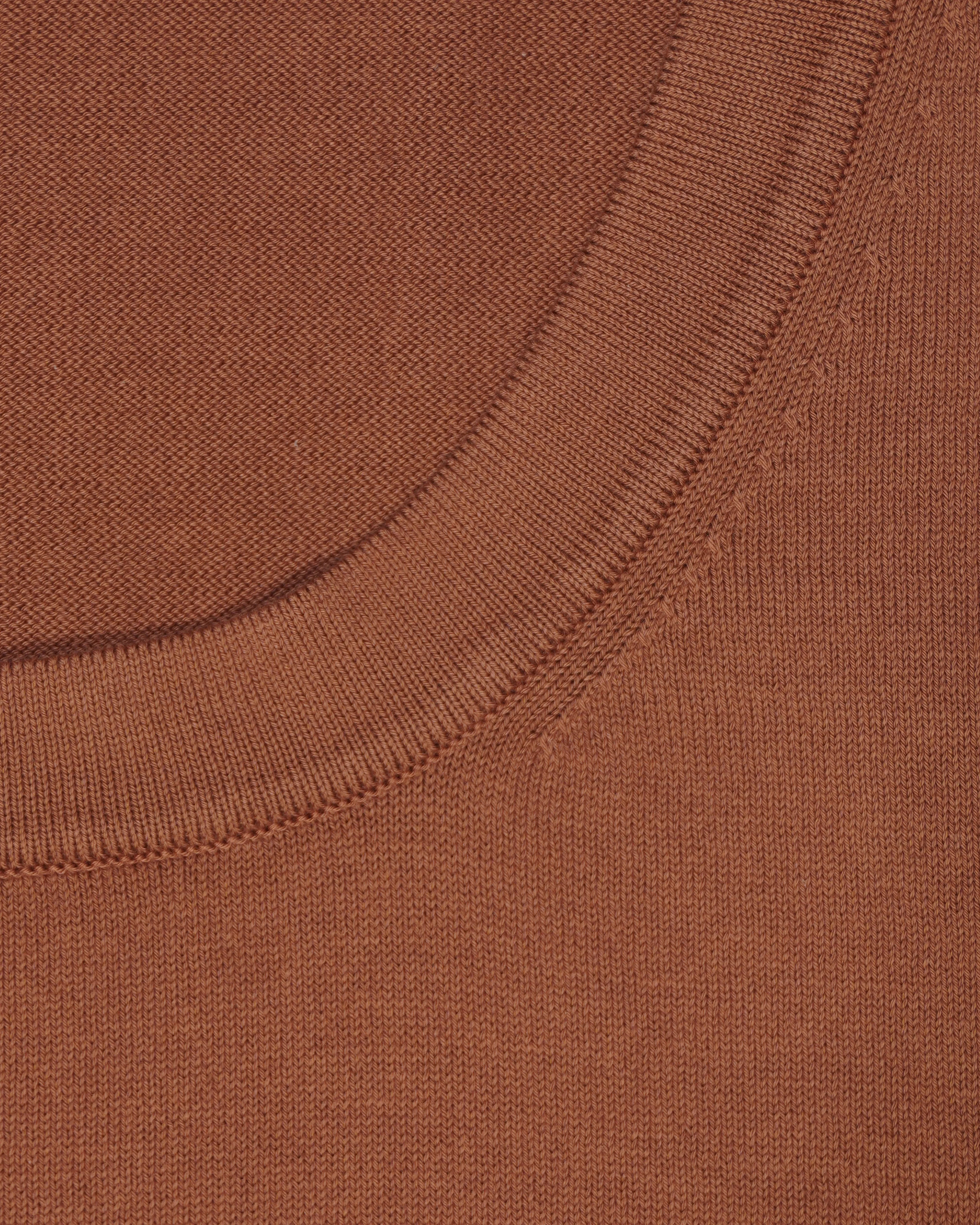 Gran Sasso Knitted T-Shirt Washed Cotton Terracotta