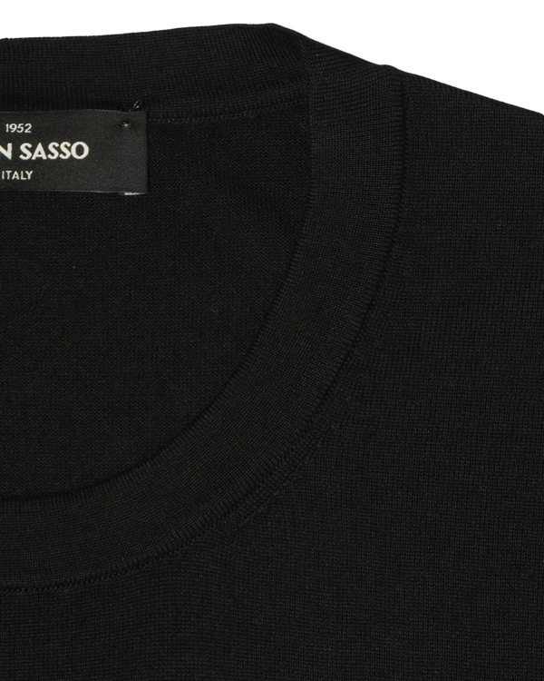 Gran Sasso Knitted T-Shirt Cashmere Silk Black