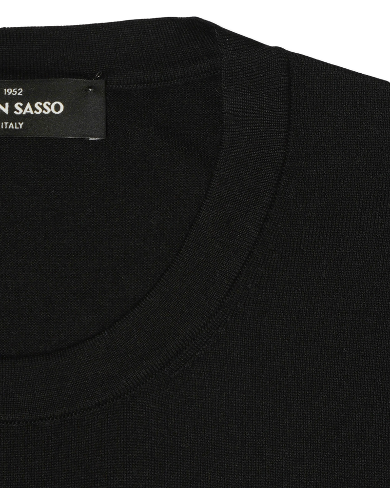 Gran Sasso Knitted T-Shirt Cashmere Silk Black
