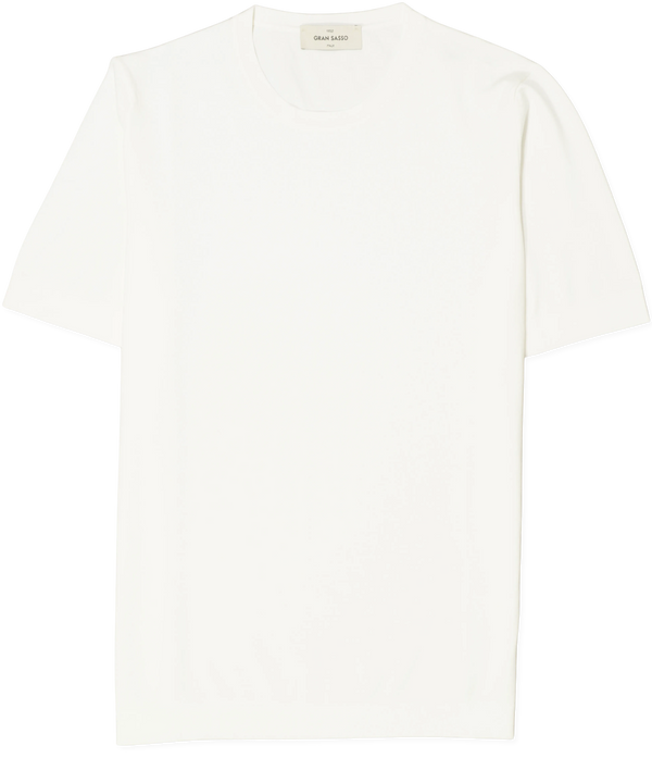 Gran Sasso Knitted T-Shirt Washed Cotton White