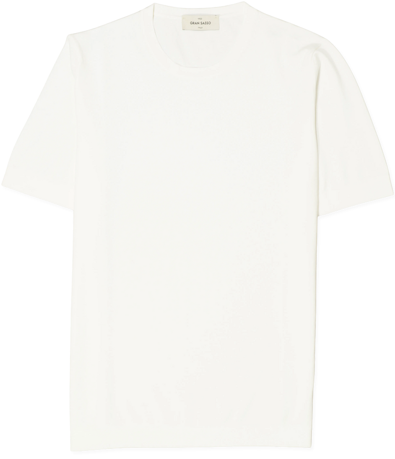 Gran Sasso Knitted T-Shirt Washed Cotton White
