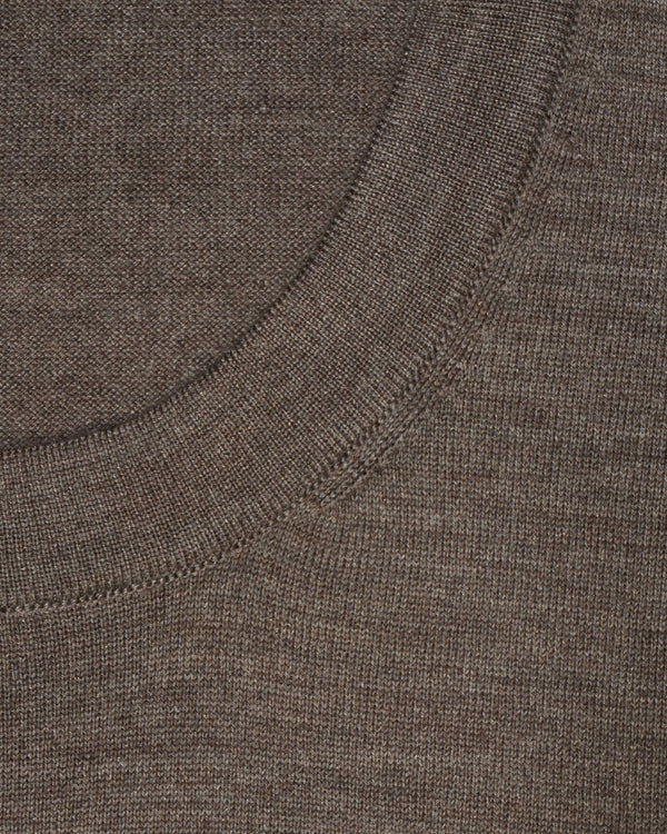 Gran Sasso Knitted T-Shirt Cashmere Silk Light Brown