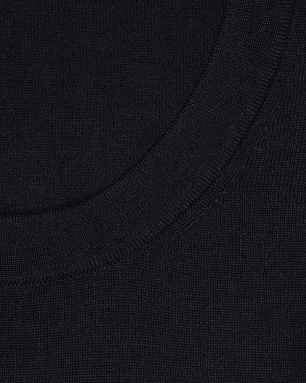Gran Sasso Knitted T-Shirt Cashmere Silk Navy