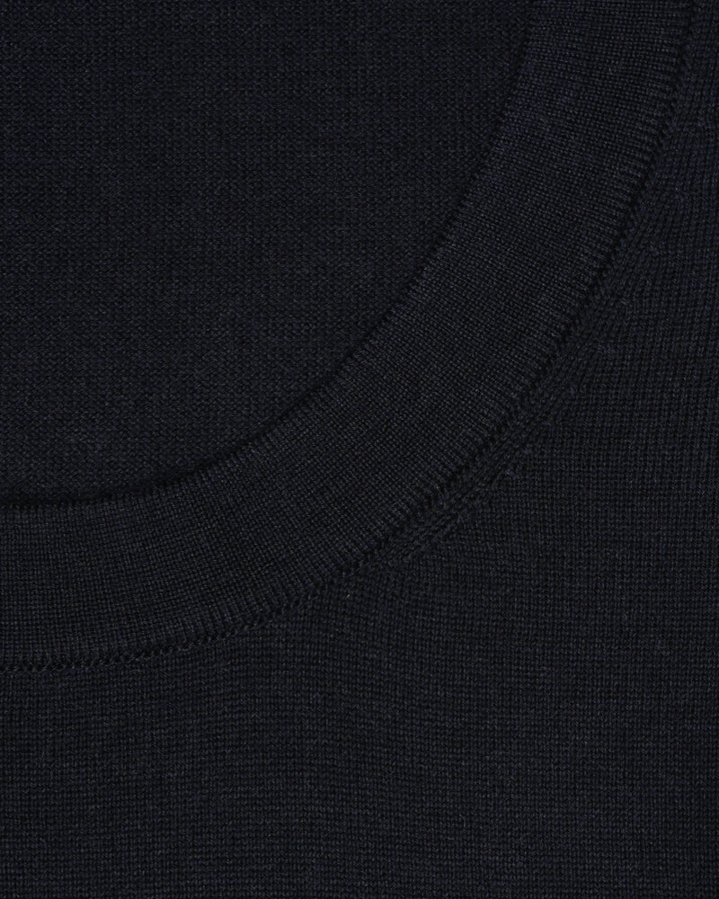 Gran Sasso Knitted T-Shirt Cashmere Silk Navy