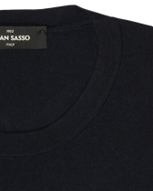 Gran Sasso Knitted T-Shirt Cashmere Silk Navy