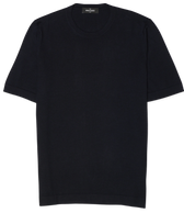 Gran Sasso Knitted T-Shirt Cashmere Silk Navy