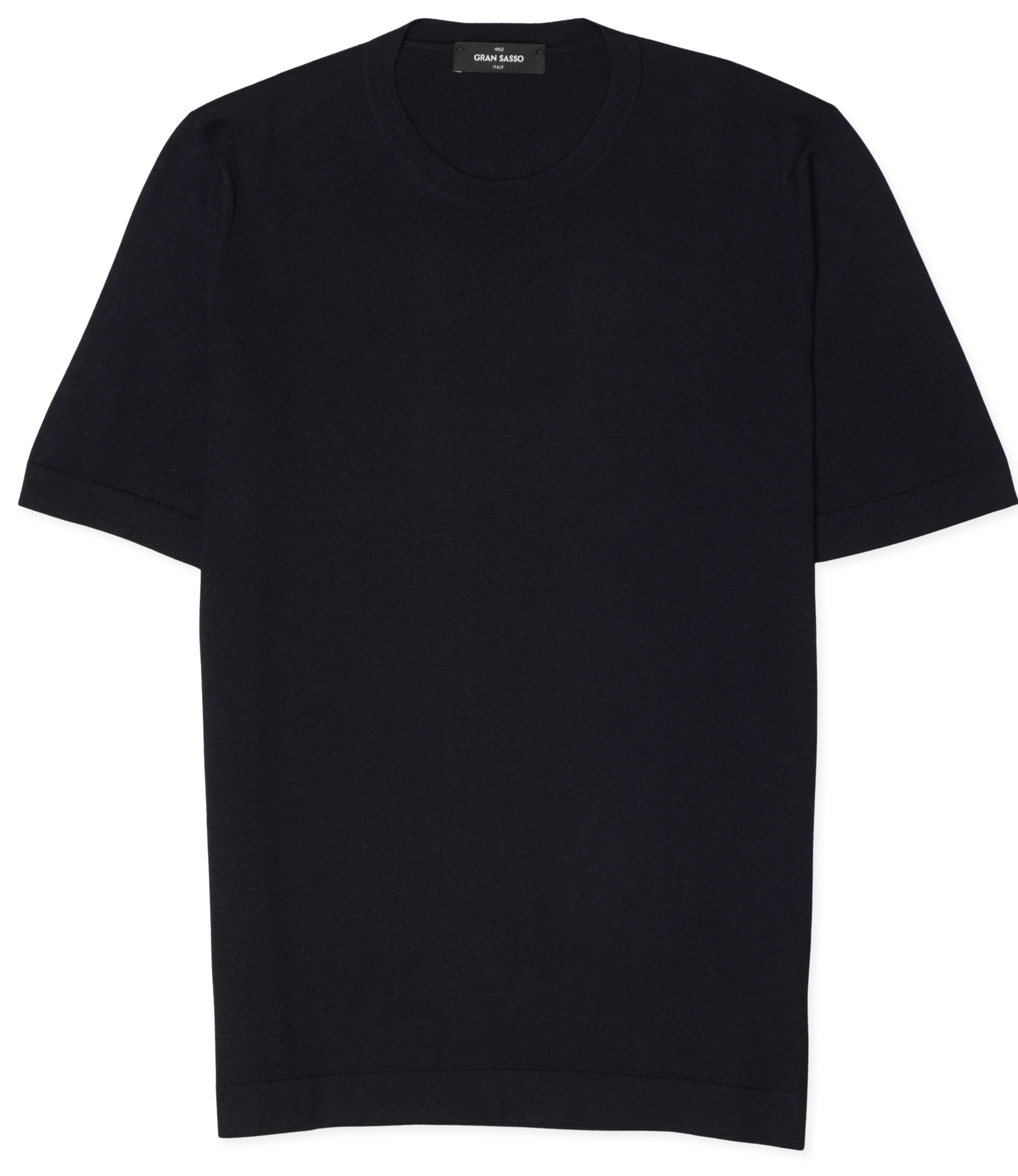 Gran Sasso Knitted T-Shirt Cashmere Silk Navy