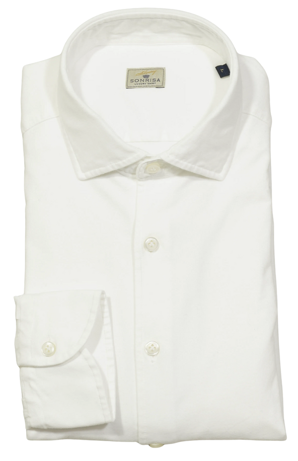 Sonrisa Shirt Washed Cotton Jersey White