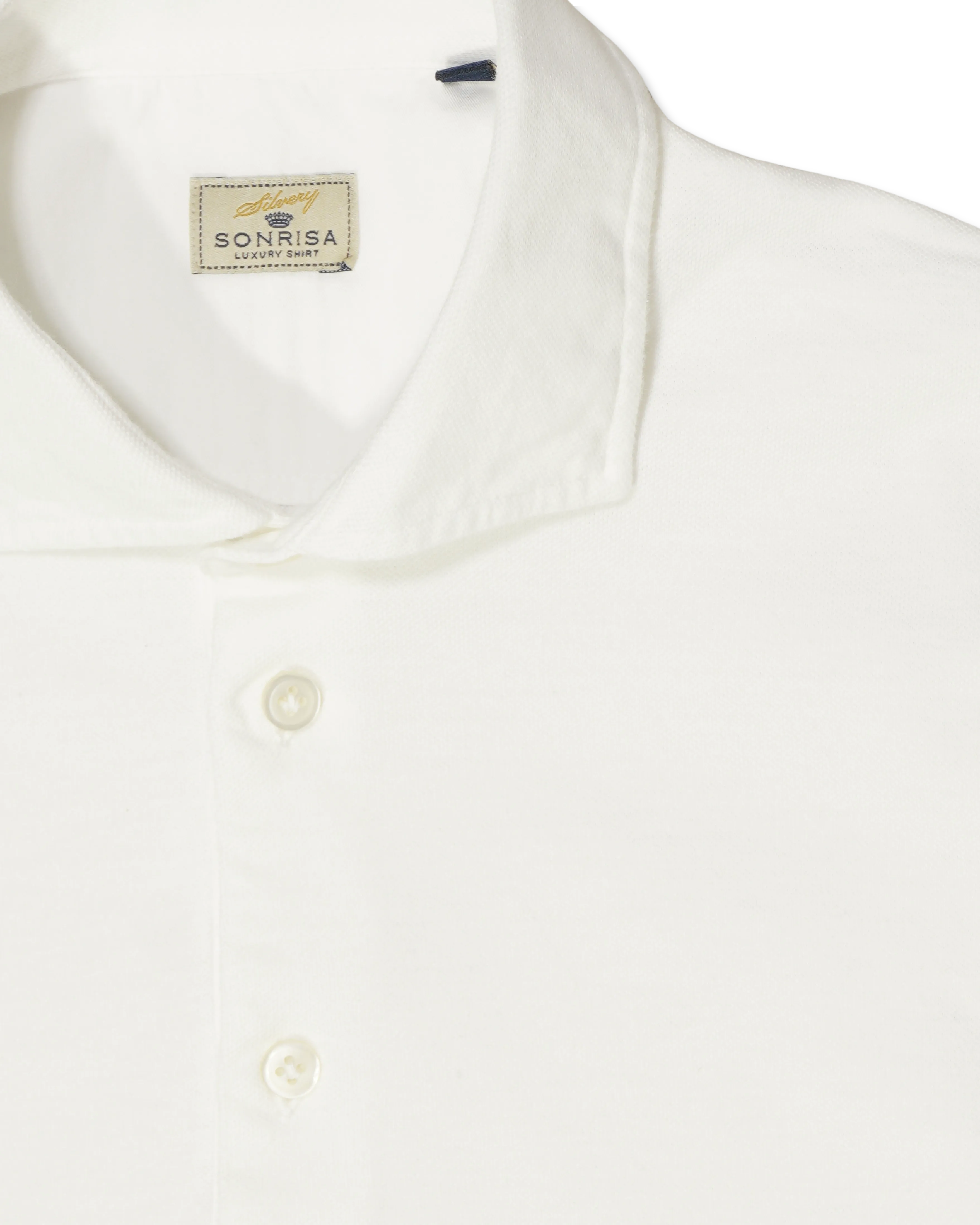 Sonrisa Polo Shirt Washed Cotton White