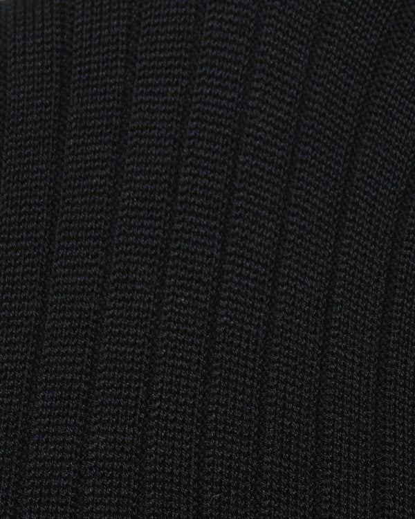 Bresciani Pure Cotton Ribbed Socks Navy
