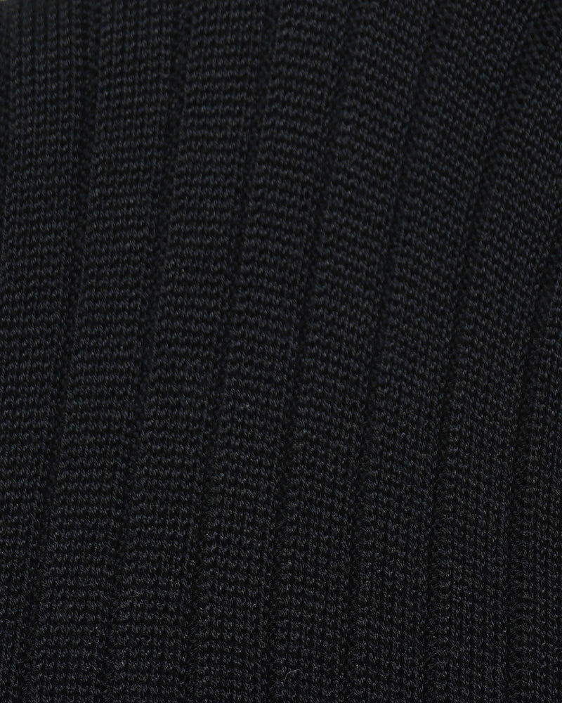 Bresciani Pure Cotton Ribbed Socks Navy