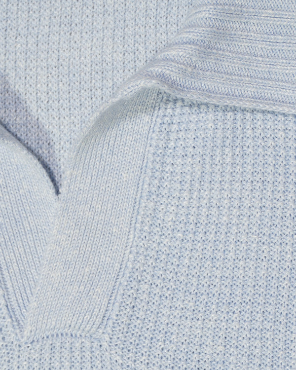 Gran Sasso Polo Shirt Linen Cotton Light Blue