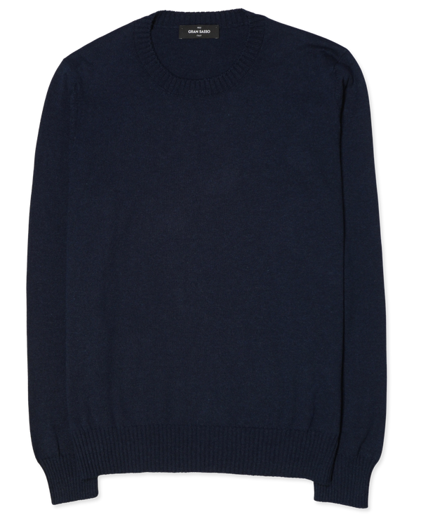 Gran Sasso Crewneck Cotton Cashmere Navy