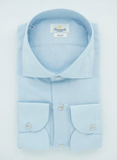 Giannetto Portofino Shirt Cotton Cashmere Light Blue