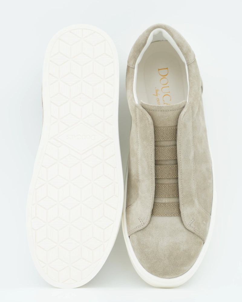 Doucals Sneaker No-Lace Suede Beige