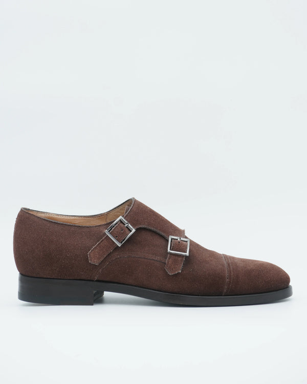 Thomas Double Monk Strap Suede Brown