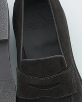 Fabiano Ricci Penny Loafer Suede Dark Brown