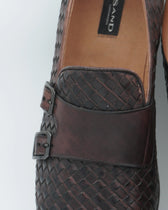 Sand Copenhagen Double Monk Woven Leather Dark Brown