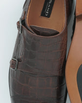 Sand Copenhagen Double Monk Croco Leather Dark Brown