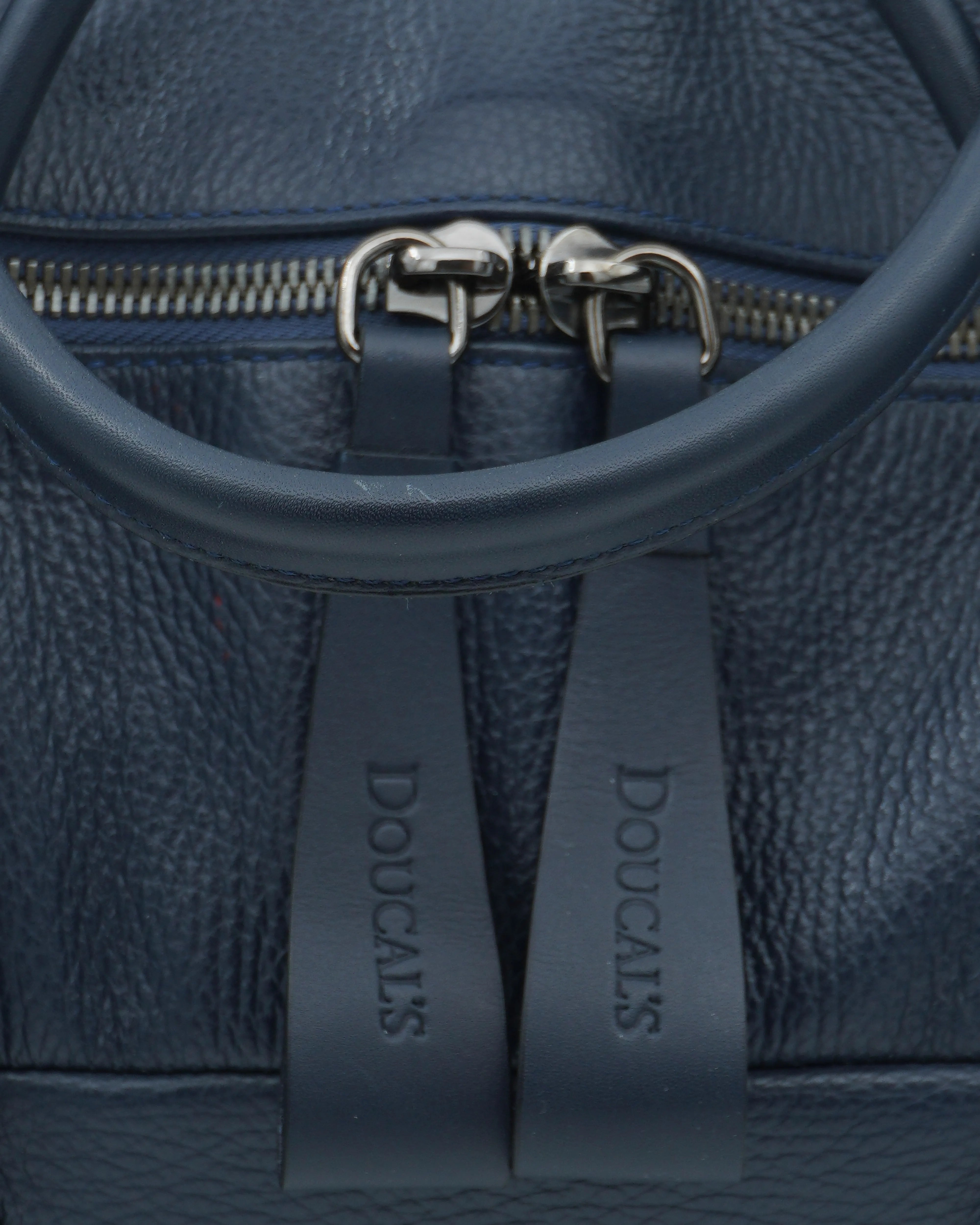 Doucals Weekend Bag Grained Leather Blue