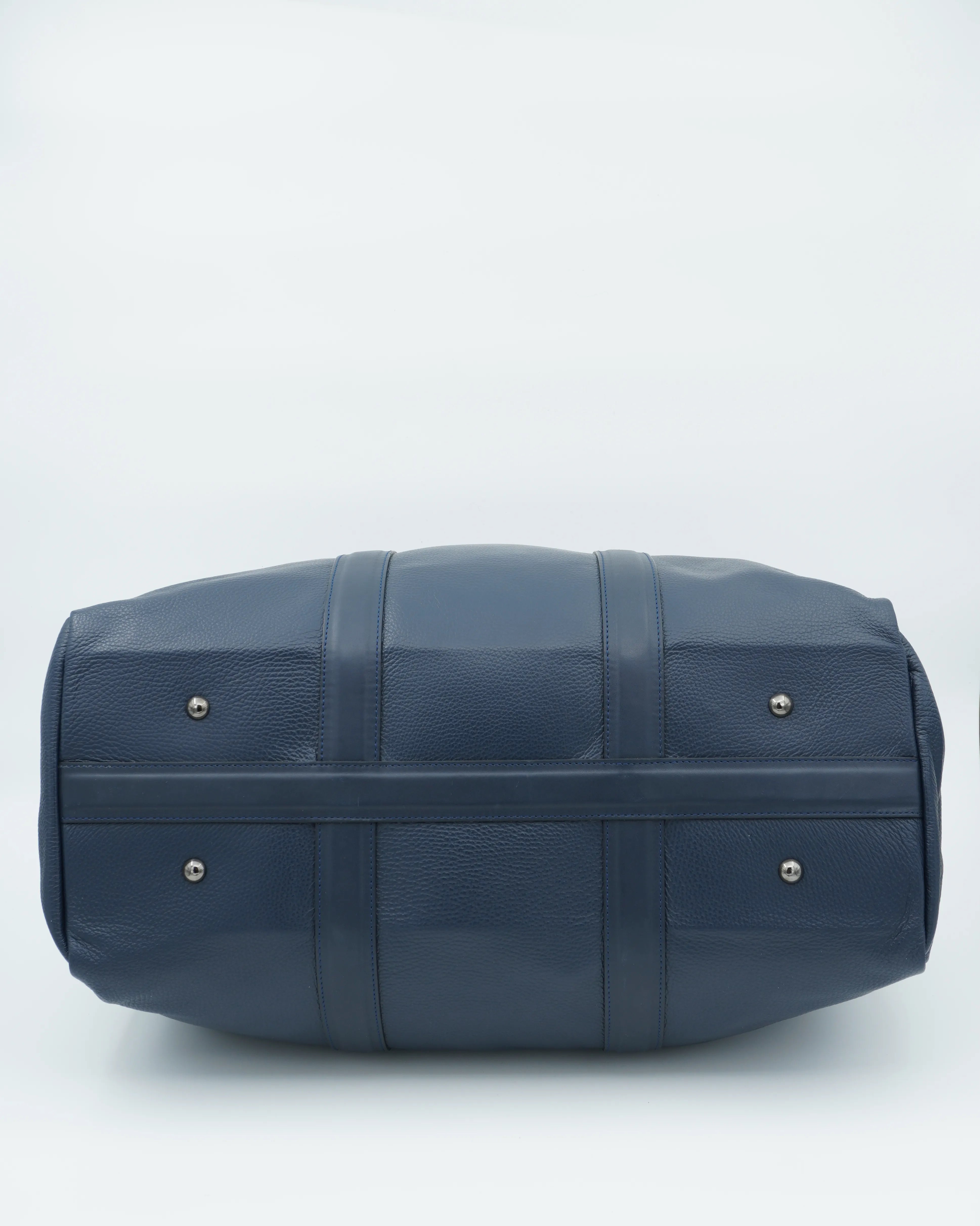 Doucals Weekend Bag Grained Leather Blue