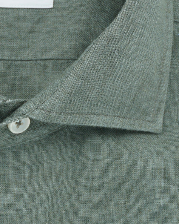 Xacus Shirt Pure Linen Slim Fit Green