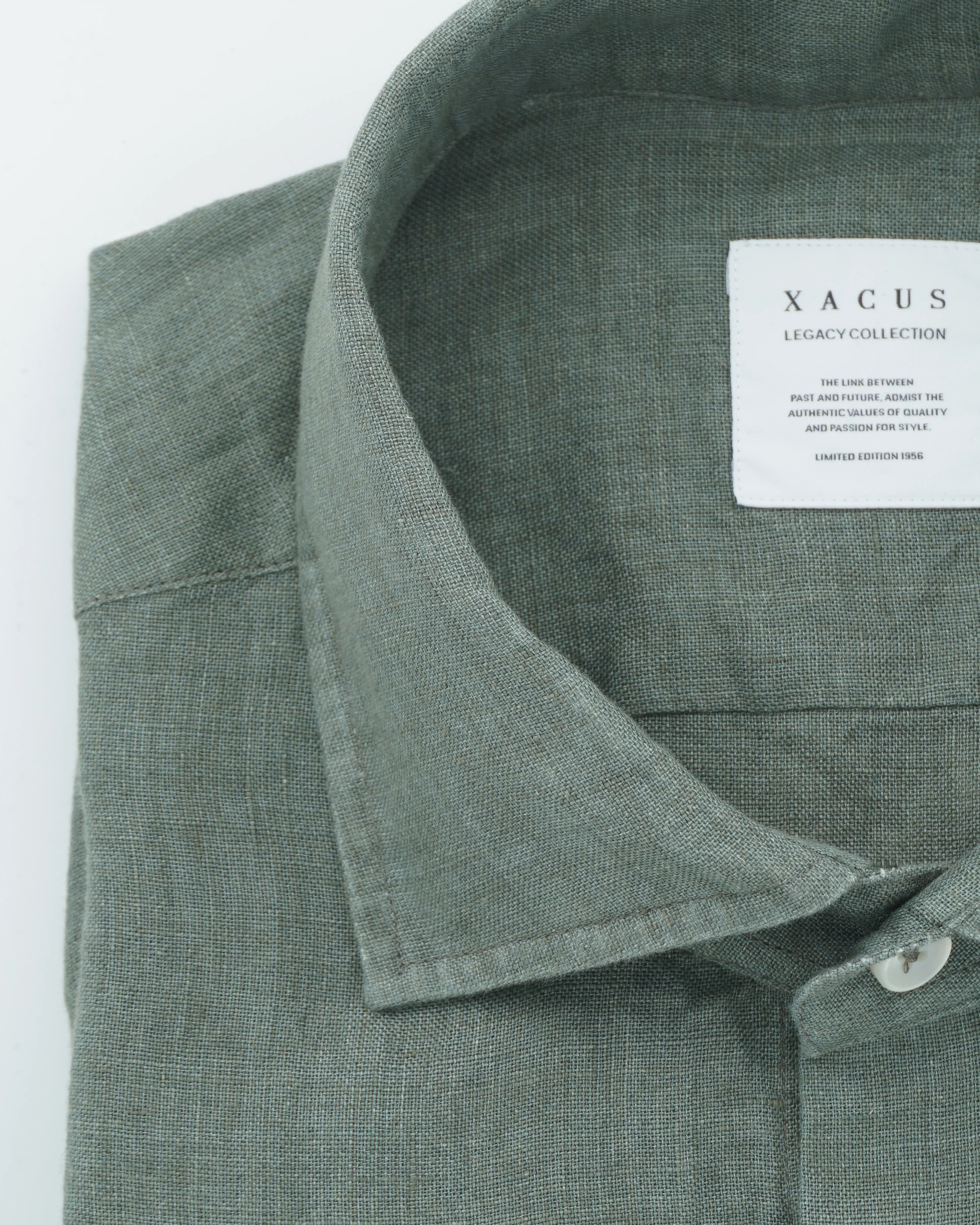 Xacus Shirt Pure Linen Slim Fit Green