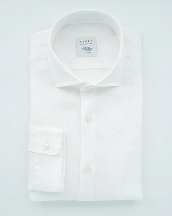 Xacus Shirt Pure Linen Slim Fit White