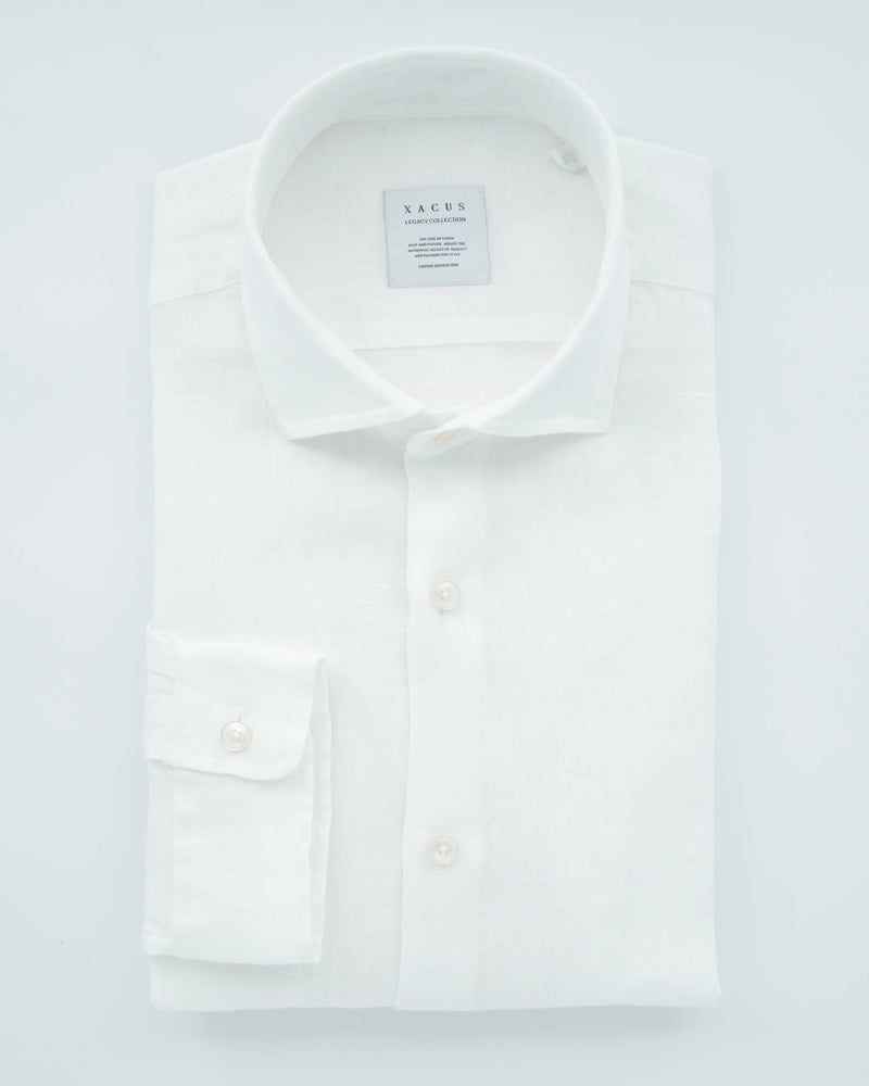 Xacus Shirt Pure Linen Slim Fit White