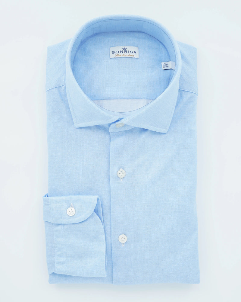 Sonrisa Shirt Fior di Cotone Jersey Light Blue