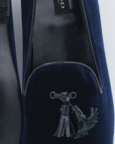 Sand Copenhagen Tassel Loafers Velvet Navy