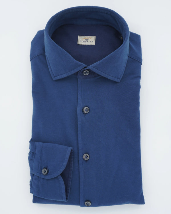 Sonrisa Shirt Washed Cotton Jersey Navy