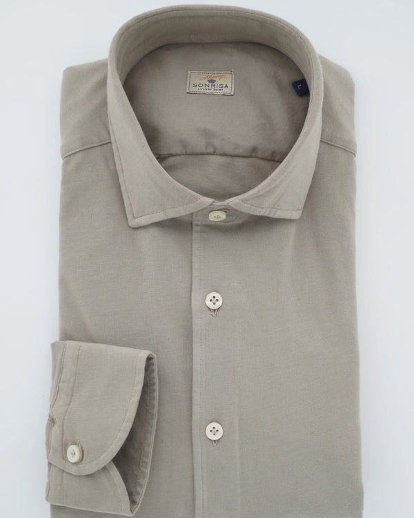 Sonrisa Shirt Washed Cotton Jersey Light Beige