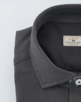 Sonrisa Shirt Washed Cotton Jersey Grey Brown